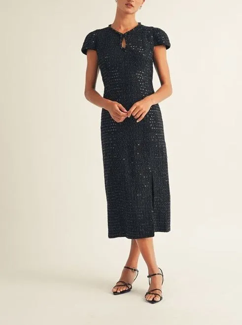 Comfortable travel dress Calm Shine Ines Tweed Dress