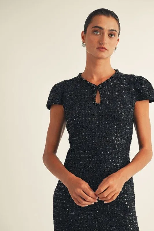 Satin Fabric Ines Tweed Dress