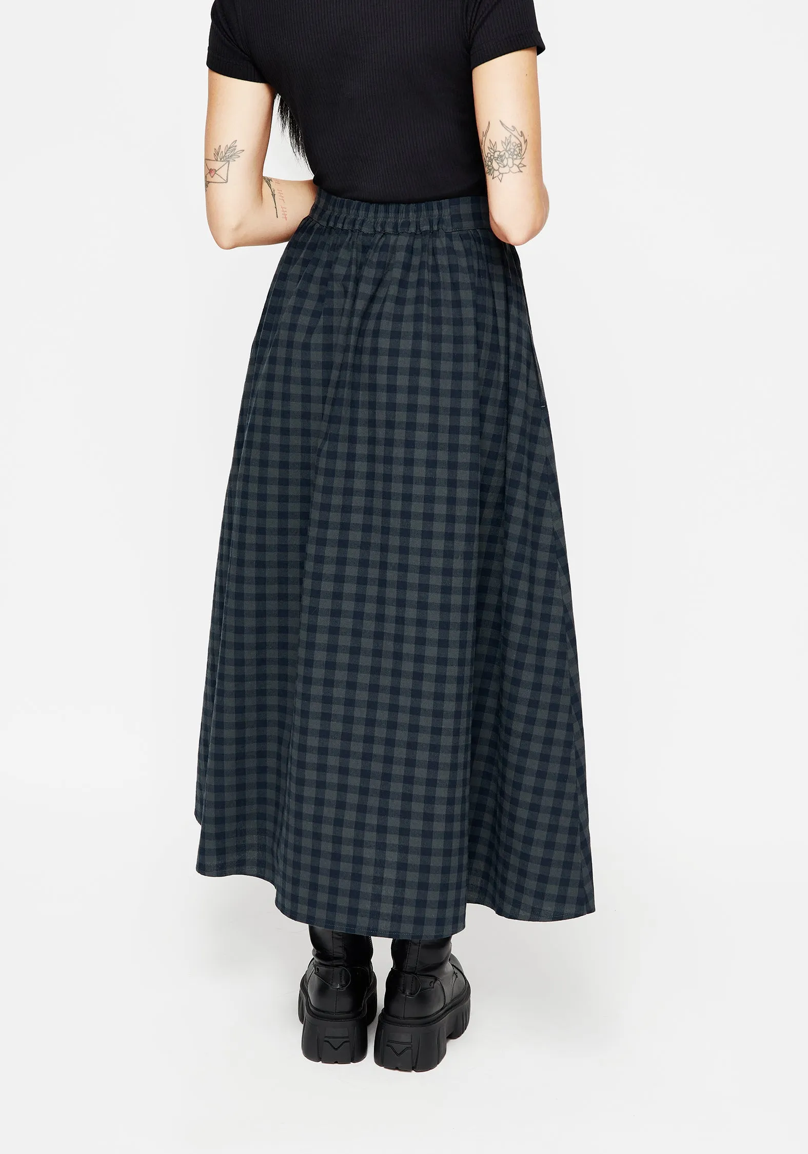 Weekend Outfit Jeannie Check Cotton Button Up Midaxi Skirt