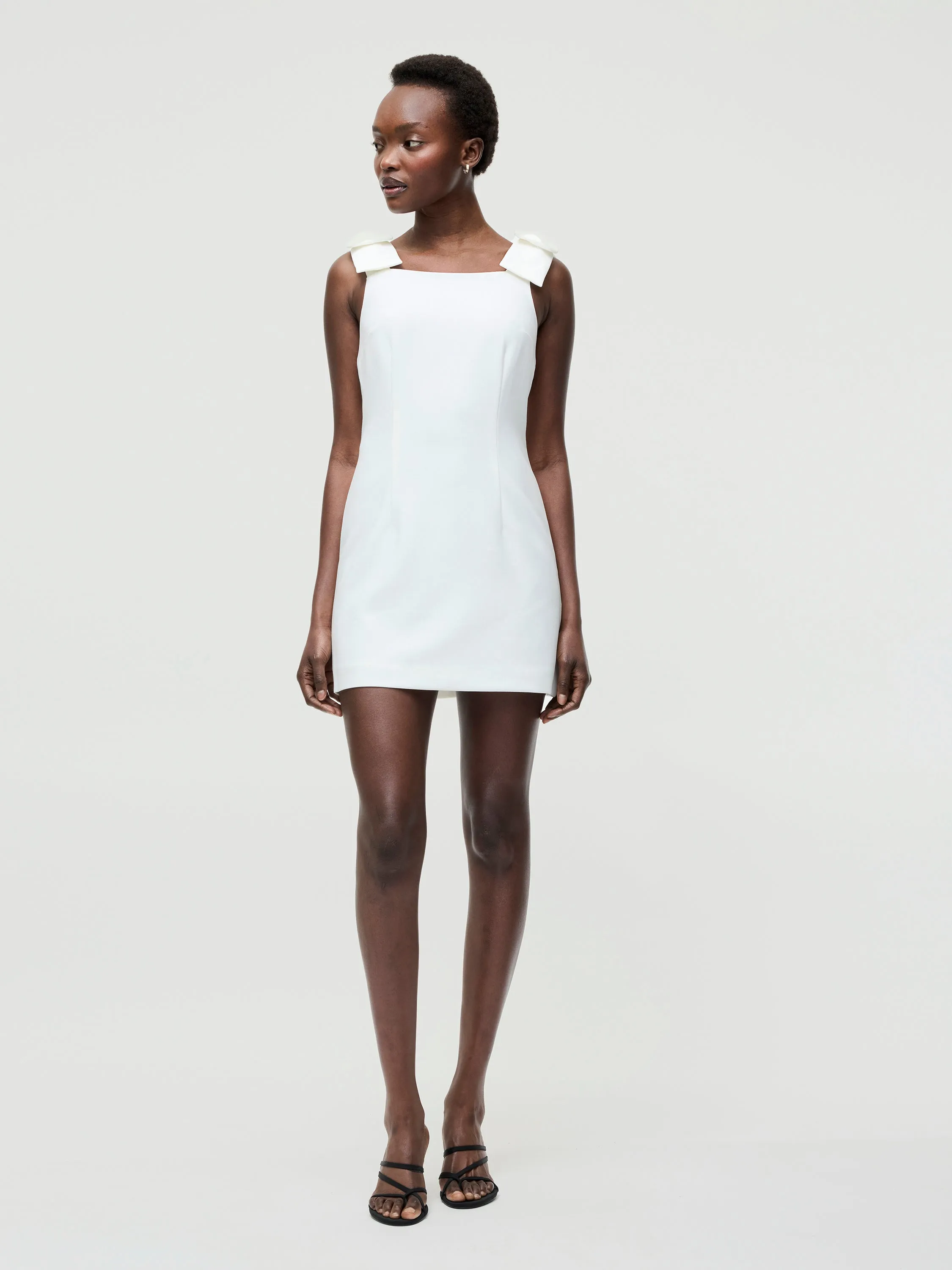 Whisper Bow Strap Mini Dress Quick Elegance