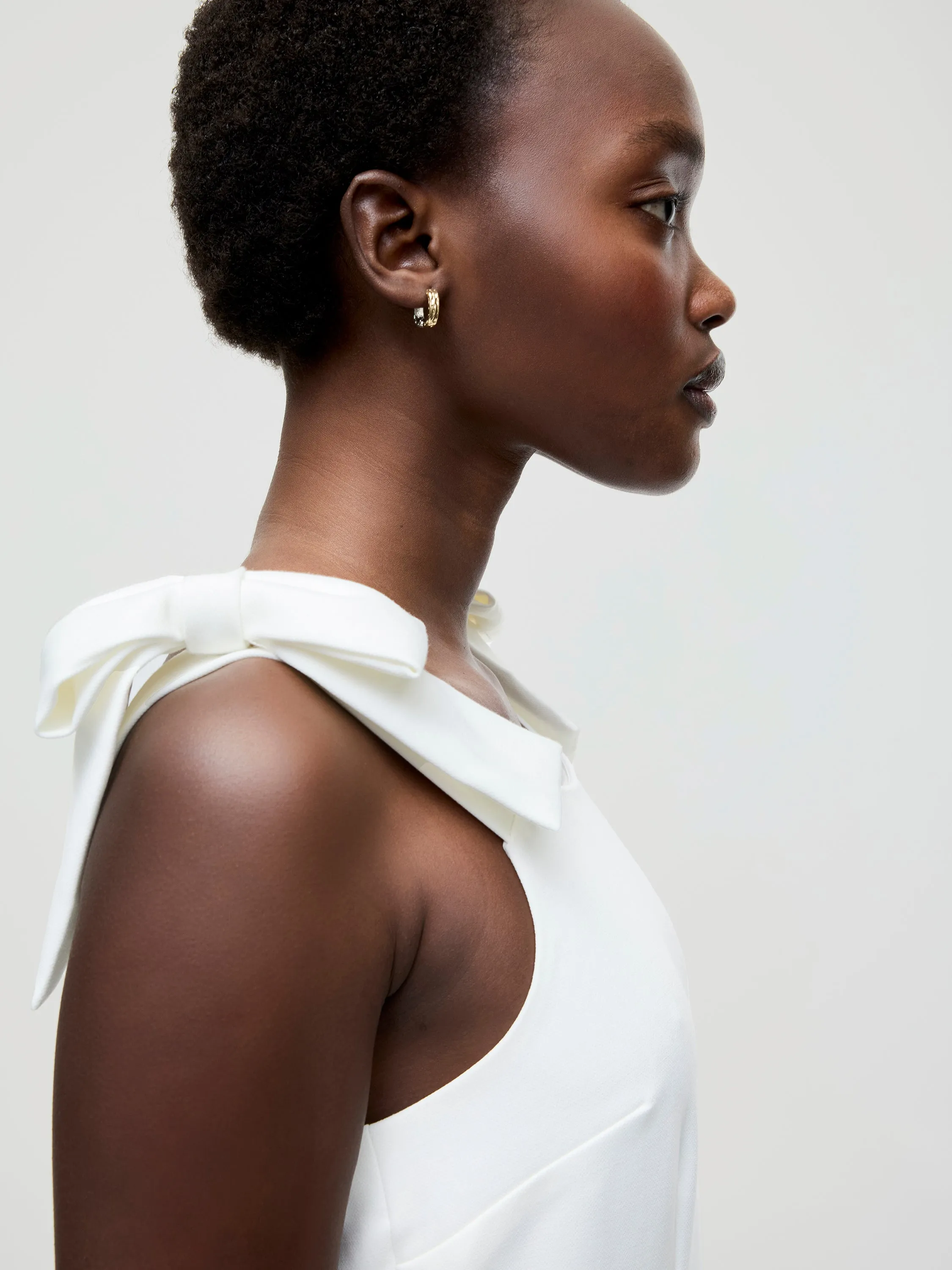 Minimal Outfit Whisper Bow Strap Mini Dress