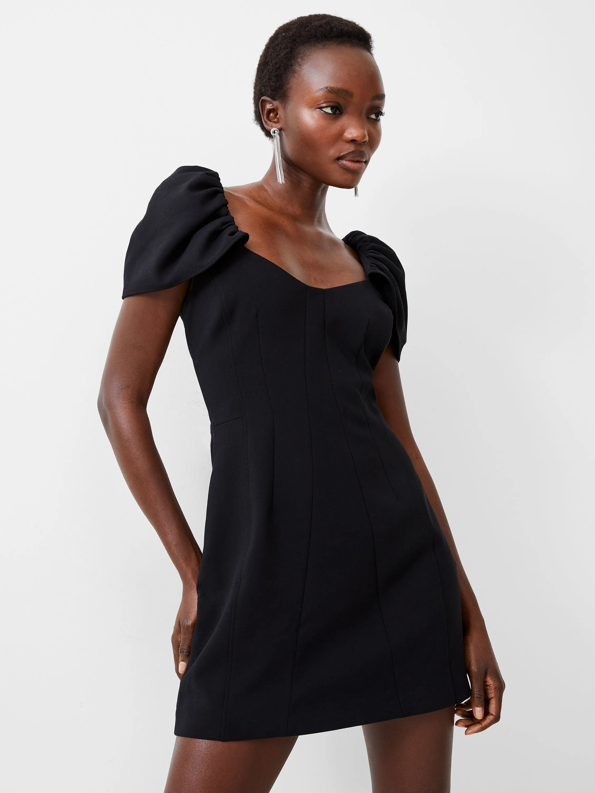 Whisper Gathered Sleeve Dress Subtle Elegance Lace Ease