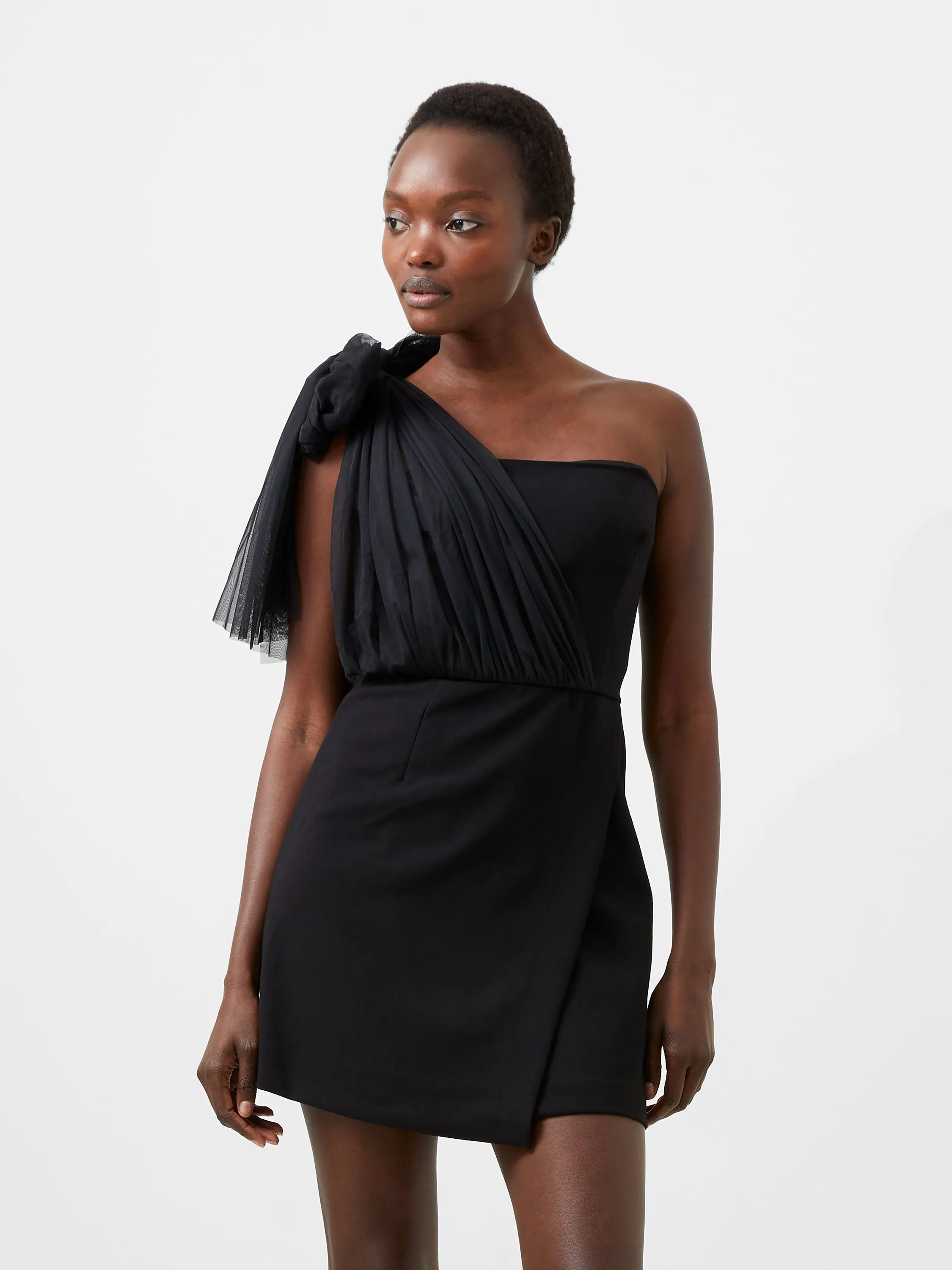 Whisper One Shoulder Tulle Dress Daily Style