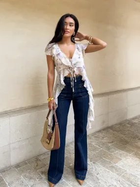 Lavender Haze Ruffle Blouse - Final Sale Cold Layer