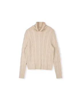 Wide Cable Knit Sweater Layering Piece Functional Comfort