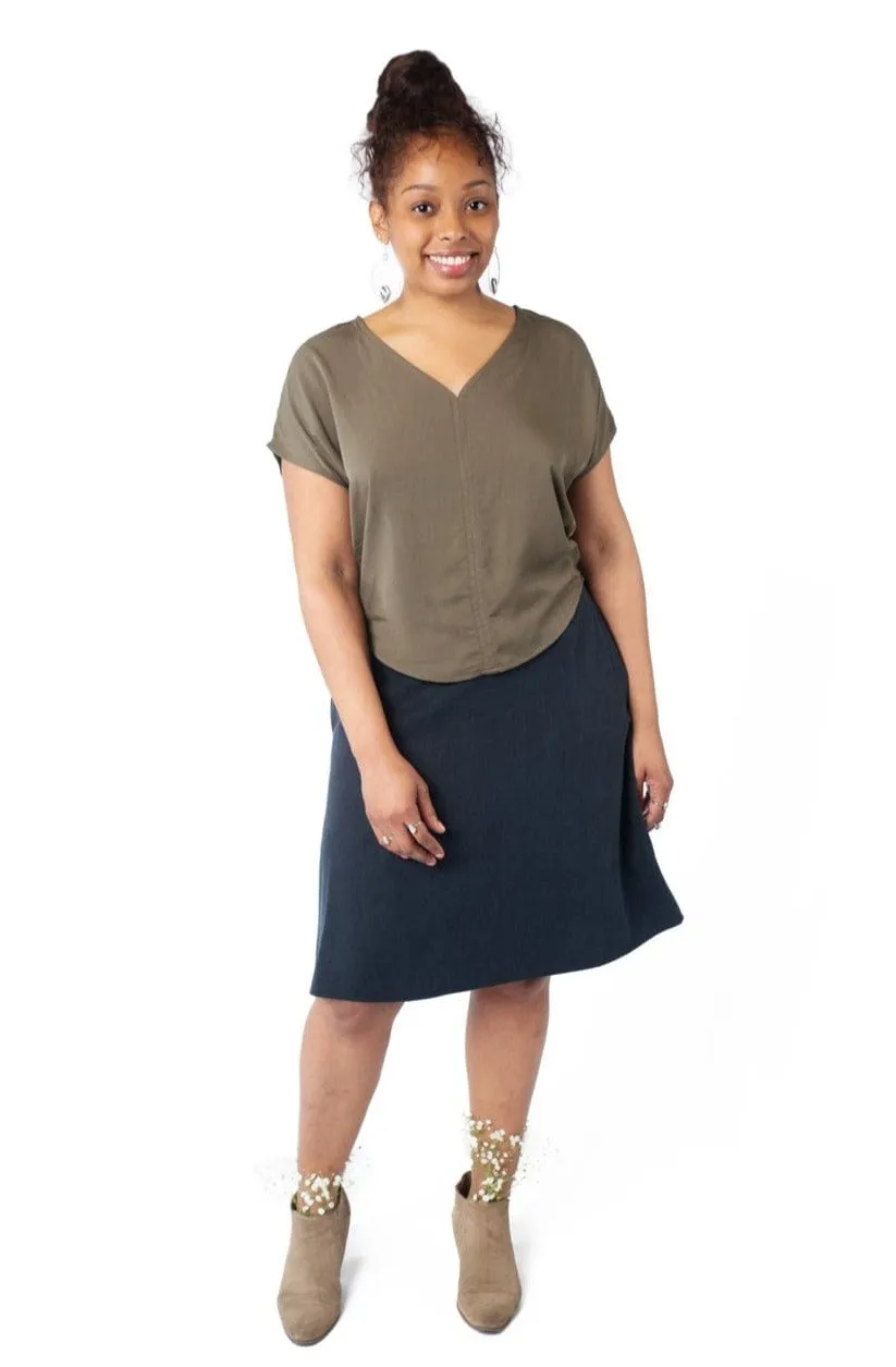 Cold-Weather Layer Cold-Weather Apparel Dolman top in Olive Rayon Twill