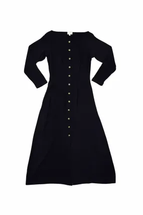 Event Ready Piped-Edge Bhodie Dress in Black Challis