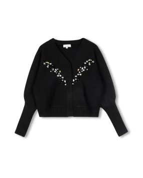 Embellished Knit Cardigan Casual Comfort Wear Casual Warmth