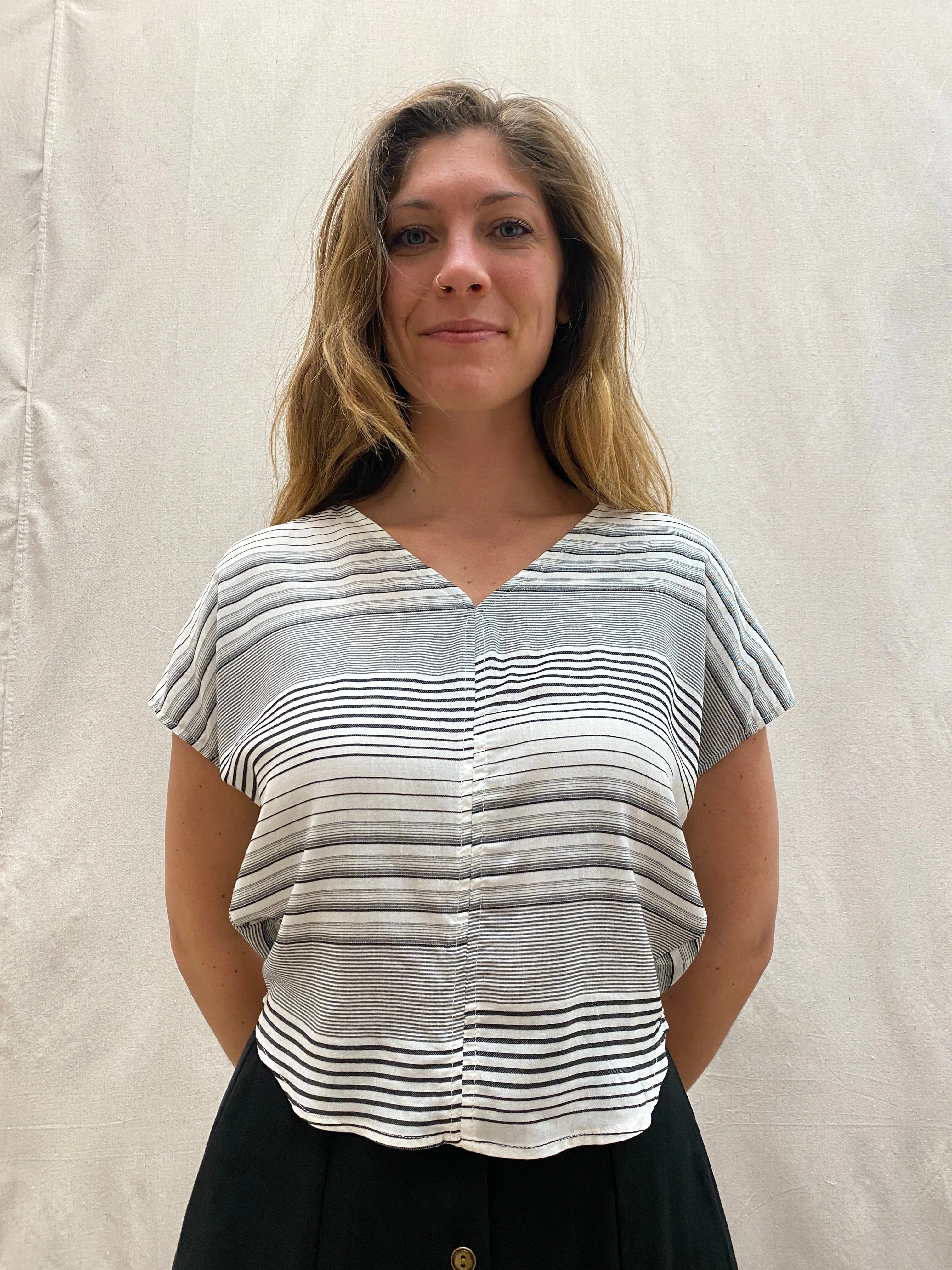 Dolman Top in Heathered Stripe Knitwear Comfort Winter Apparel