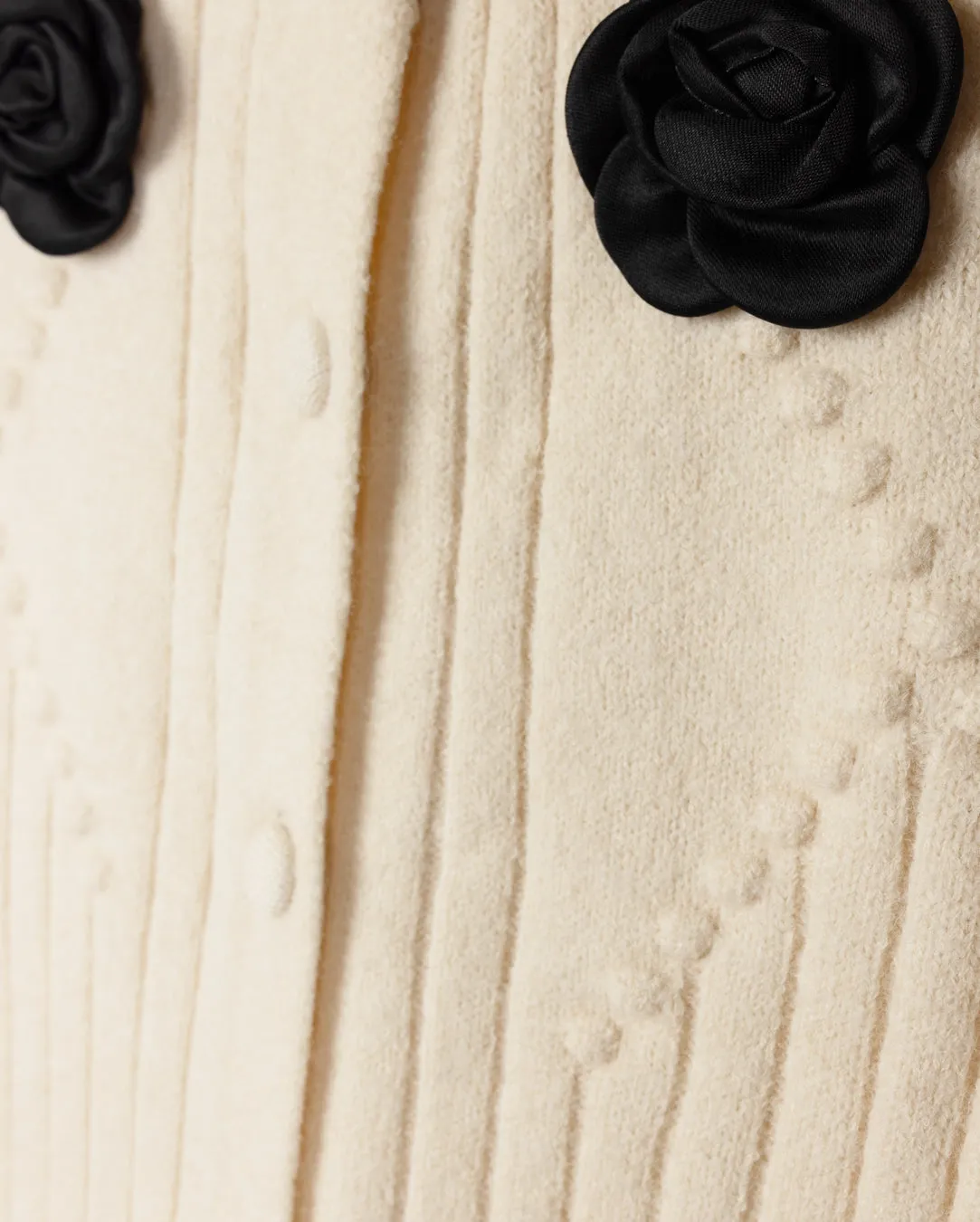 Flower Detailed Cardigan Comfort Stretch