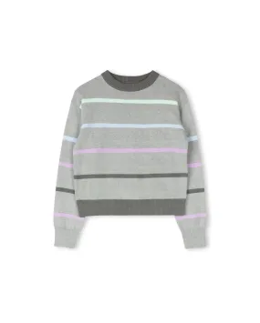 Multi Color Stripe Crew Neck Eco Conscious Packaging Brushed Interior