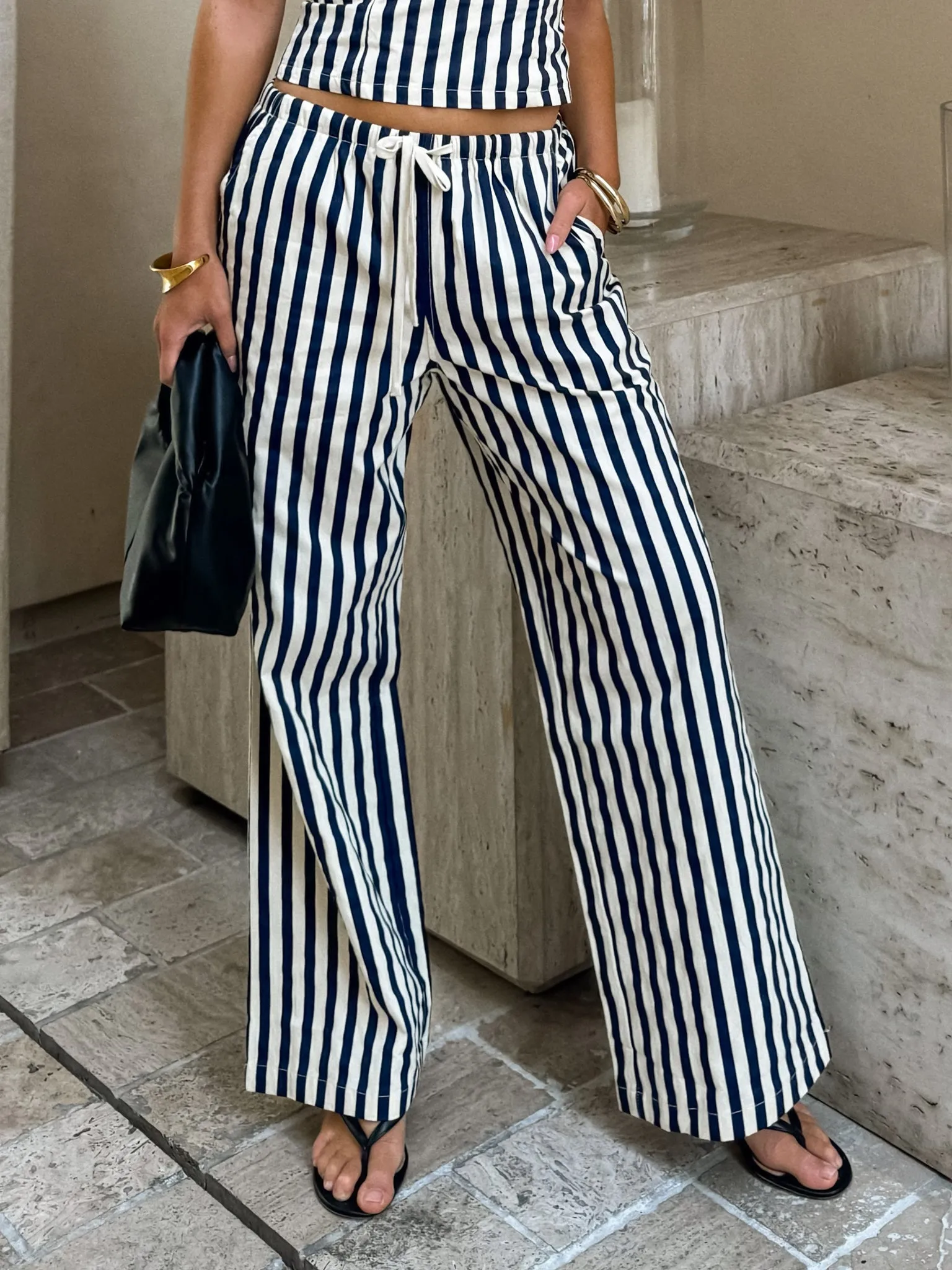 With Love Stripe Wide Leg Pants - Final Sale Comfort Stretch