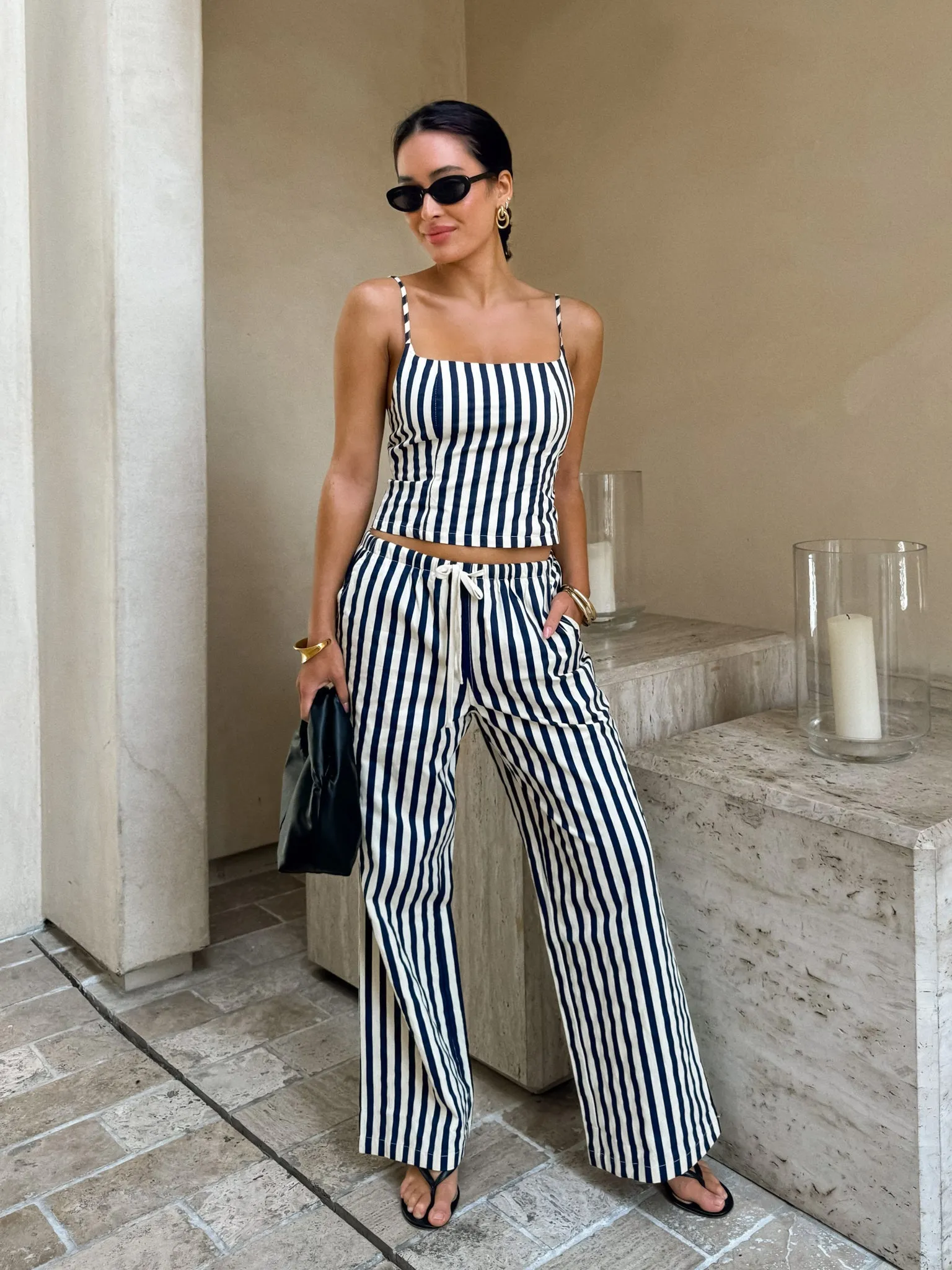 With Love Stripe Wide Leg Pants - Final Sale No-Fuss Look FadeResistant Yarn