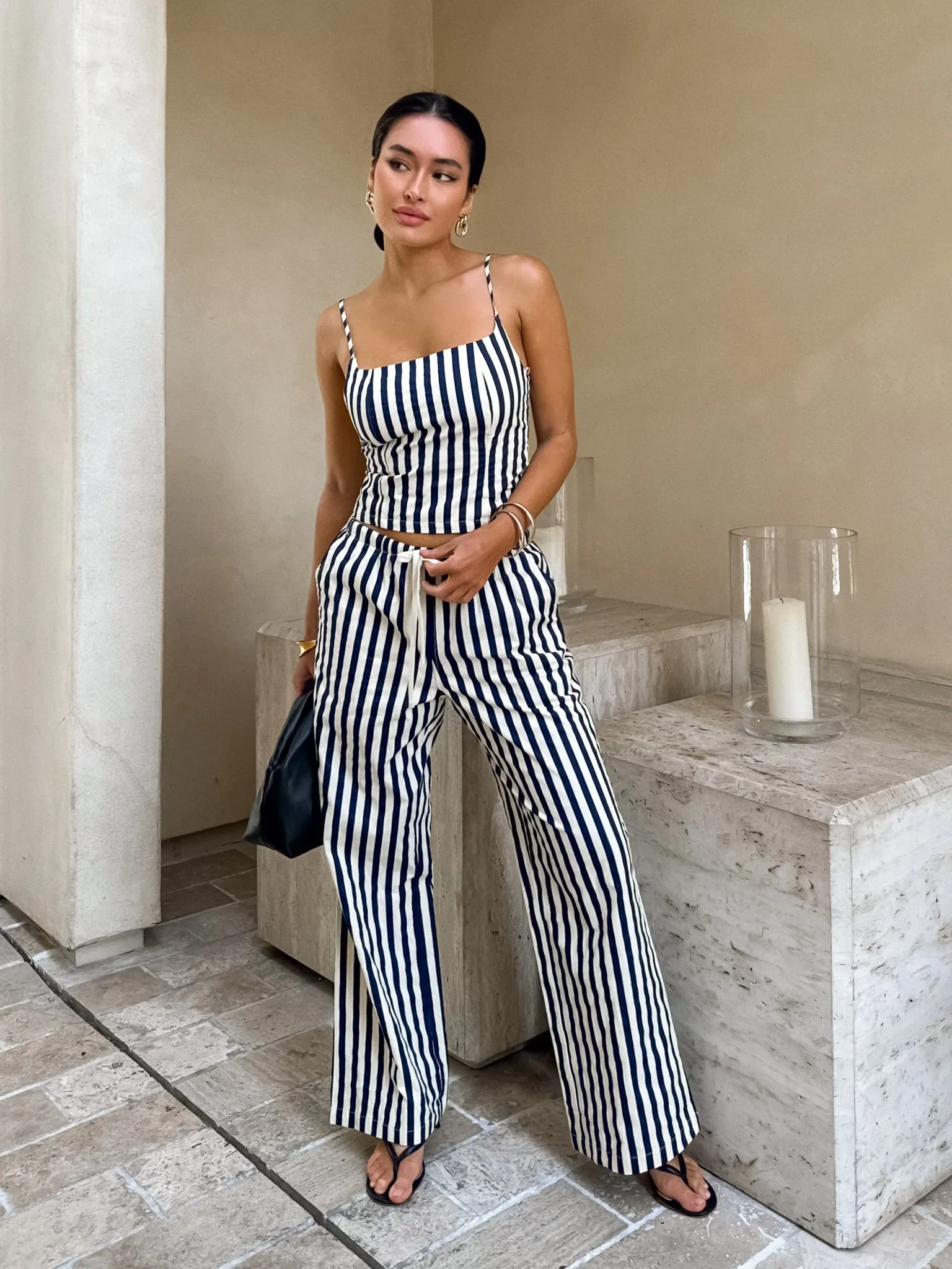 With Love Stripe Wide Leg Pants - Final Sale Anti Static Technology City Warmth