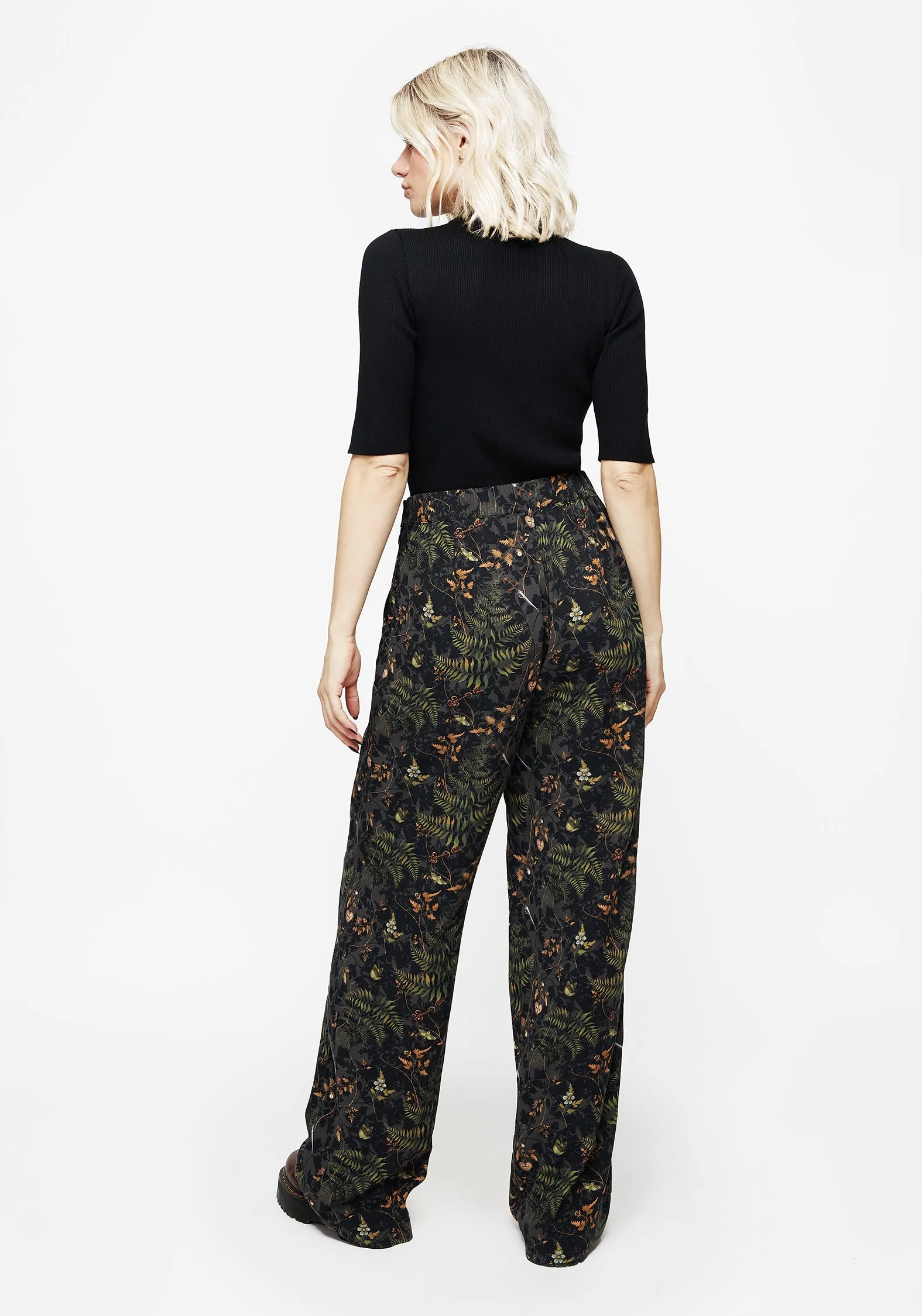 TailoredSilhouette Wither Fern Print Wide Leg Trousers