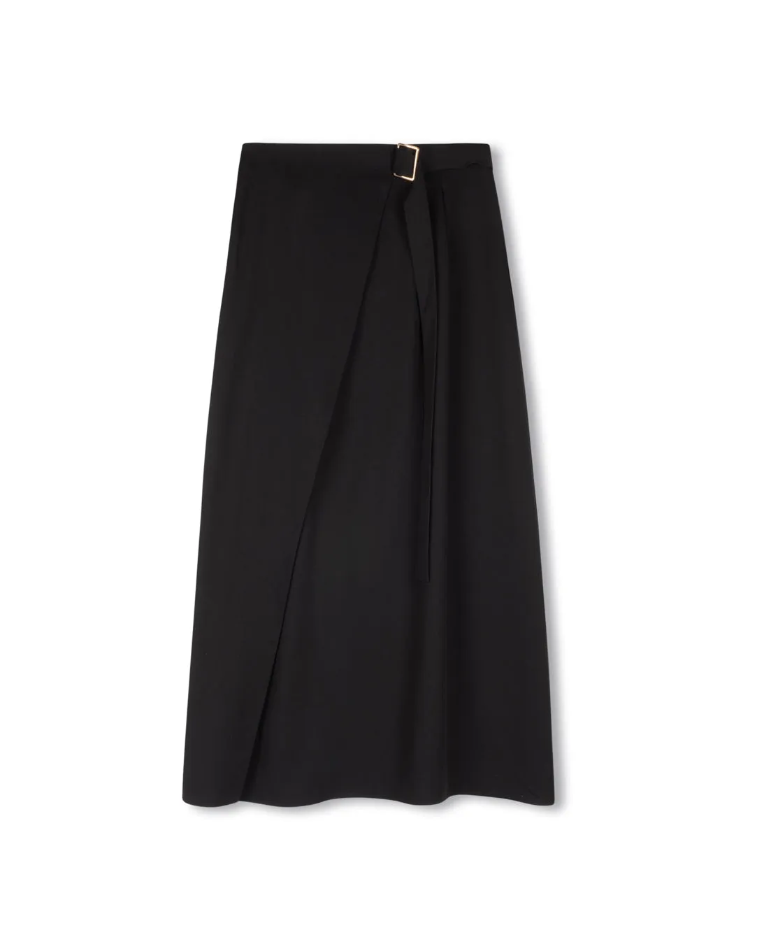 Minimalist fashion Wool Pleated Wrap SKirt