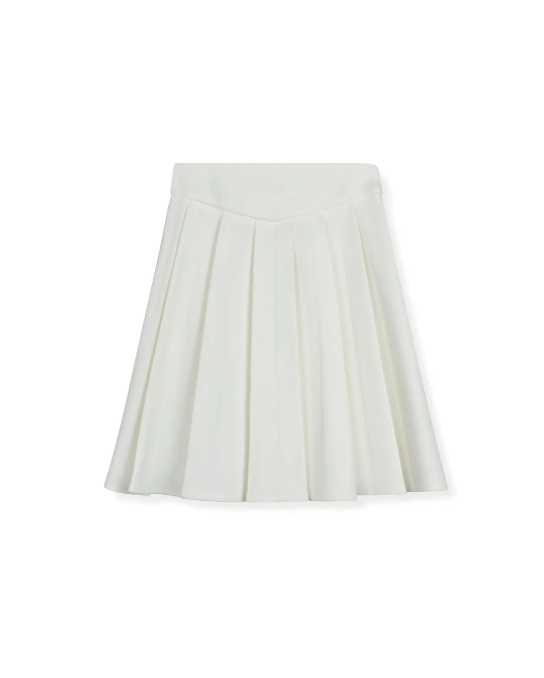 Frayed Finish Wool V Waist Skirt