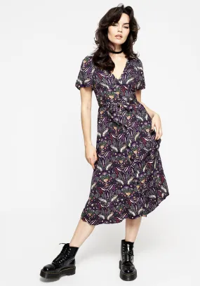 Modern Mystic Button Up Midi Dress Trendy Chic british retro