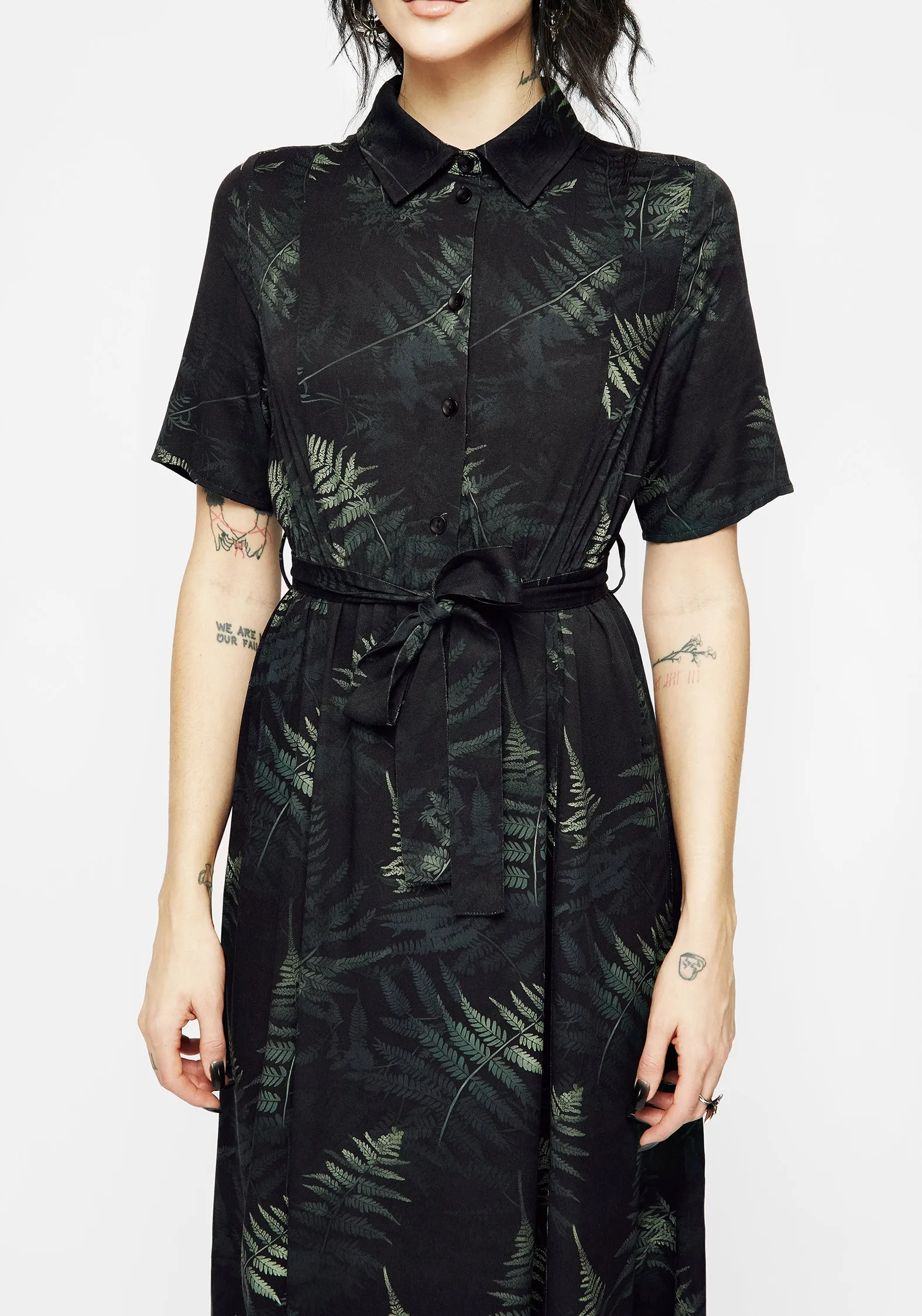 Fernery Midi Shirt Dress Clean Edge Modest Look