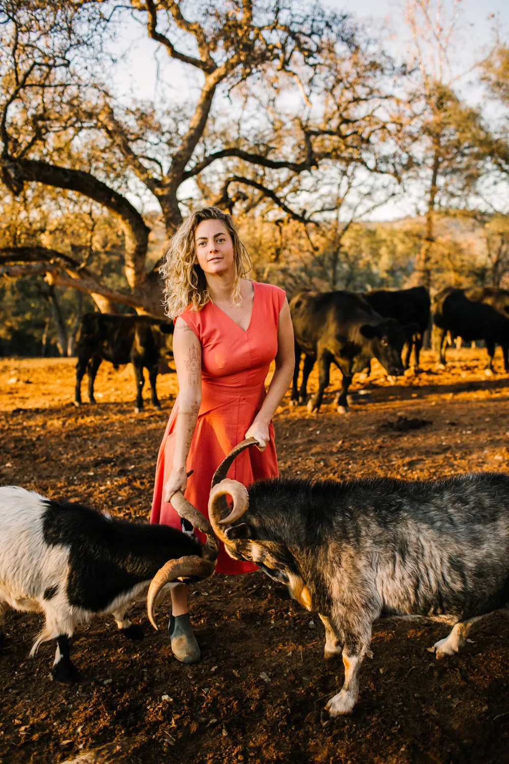 Functional Wear Special-Edition Xena Dress in Coral Linen