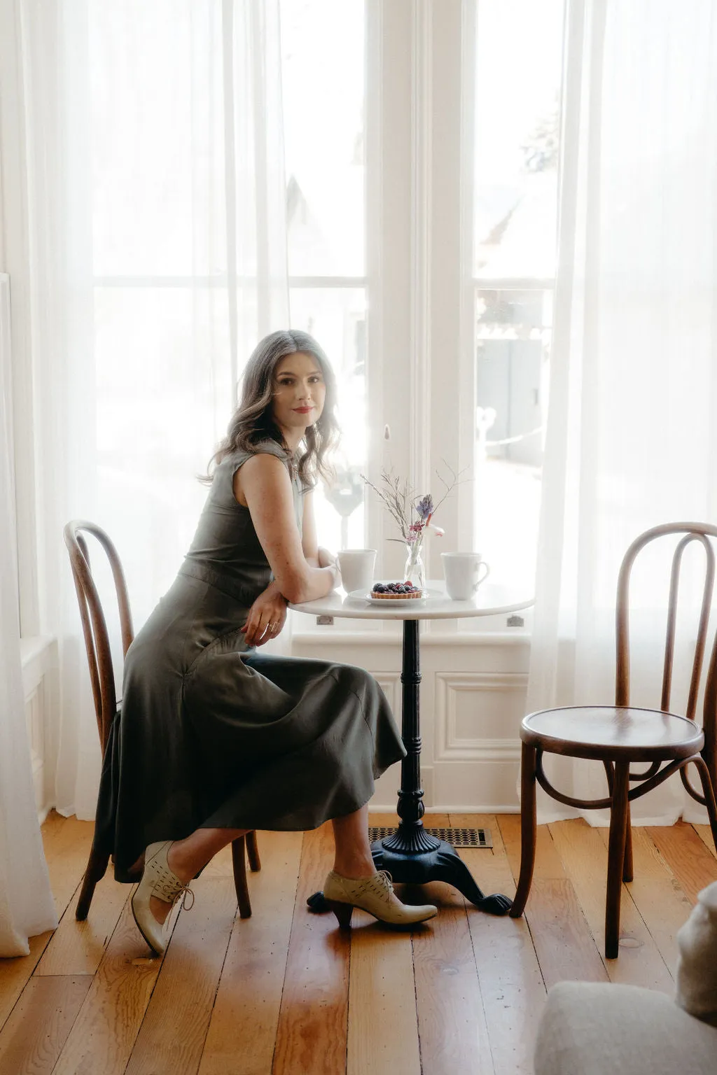 Xena Dress in Sage Green Challis Trendy Tailoring