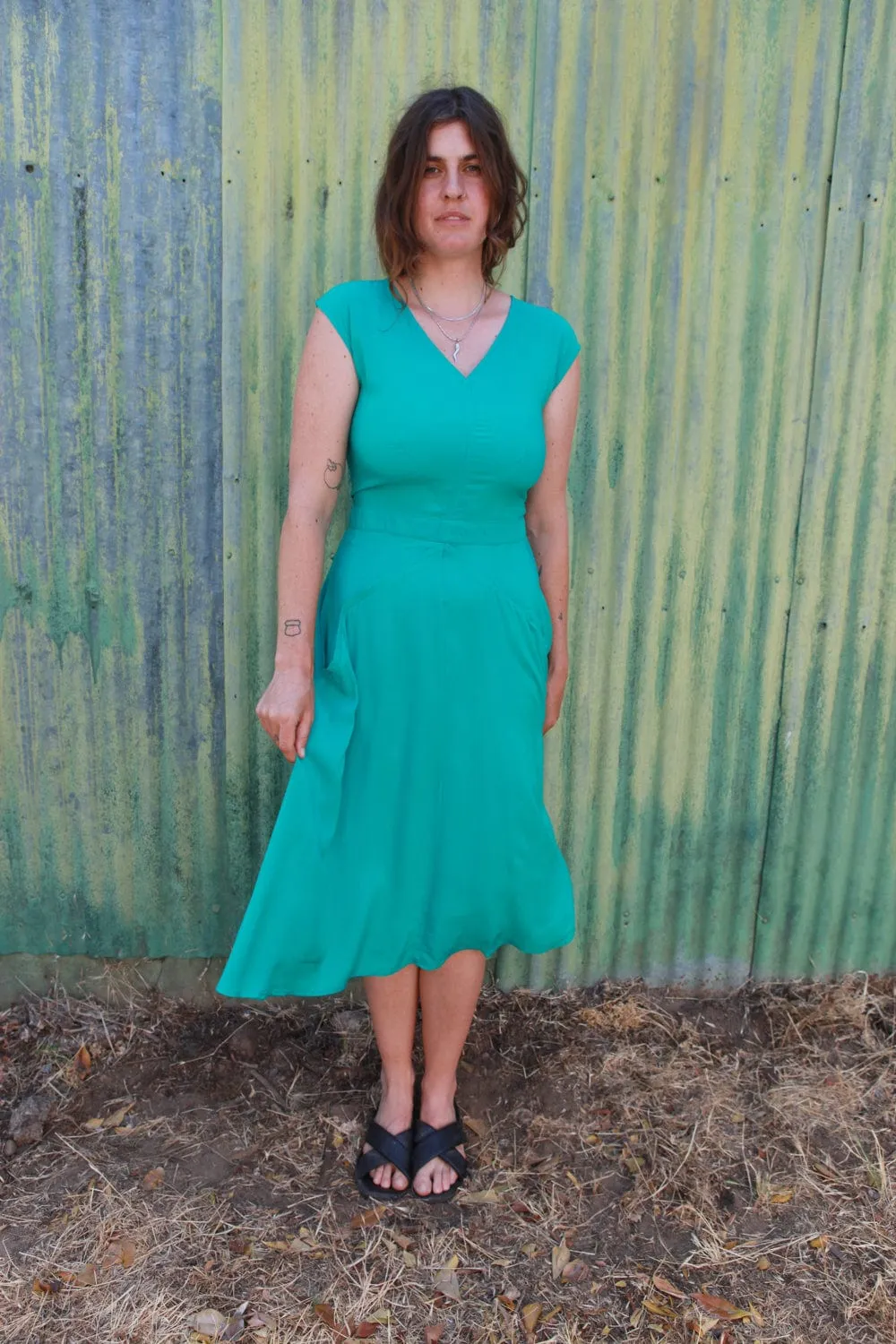 Light Weave Xena Dress in Teal Challis