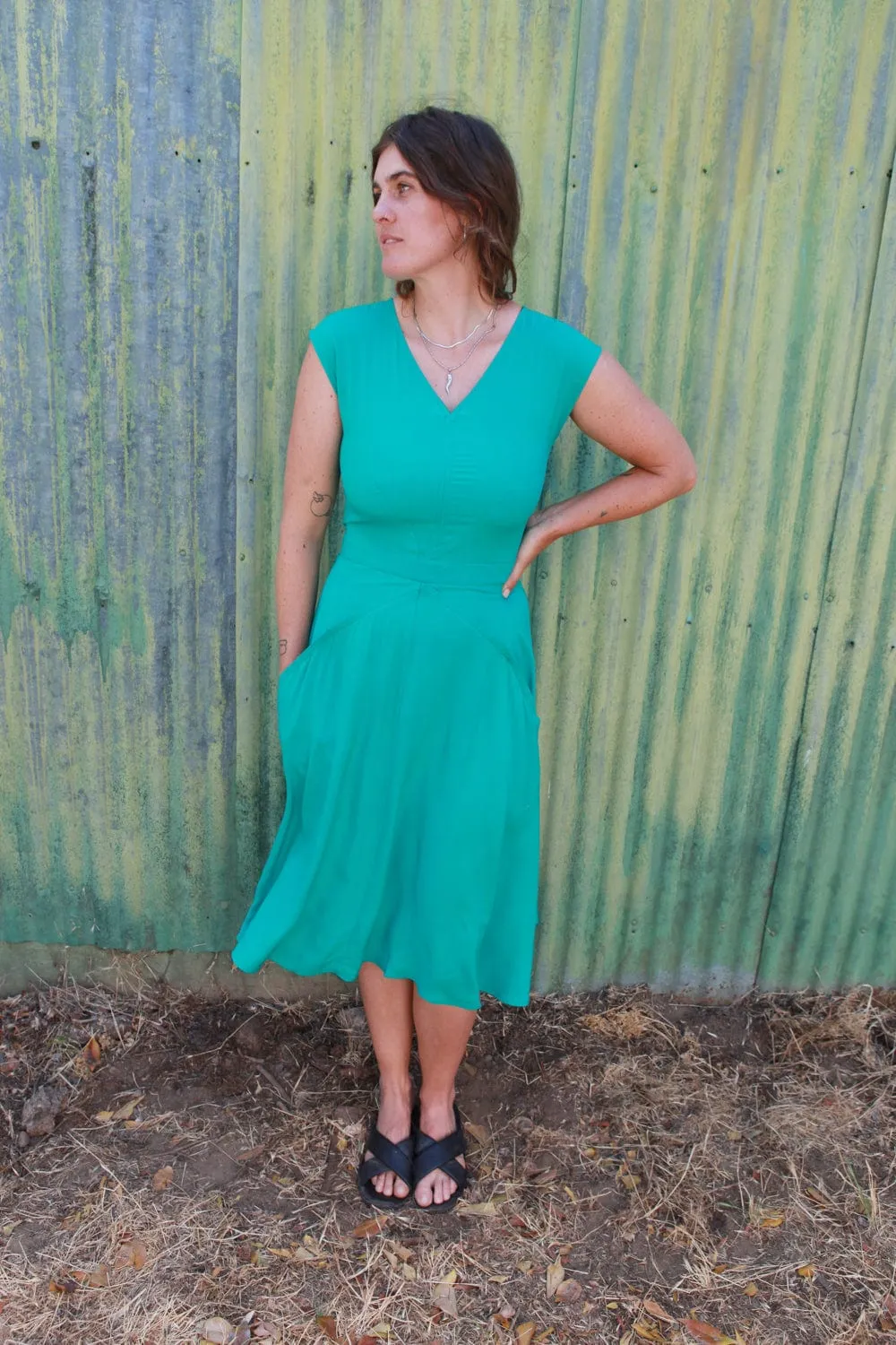 Xena Dress in Teal Challis Light As Air