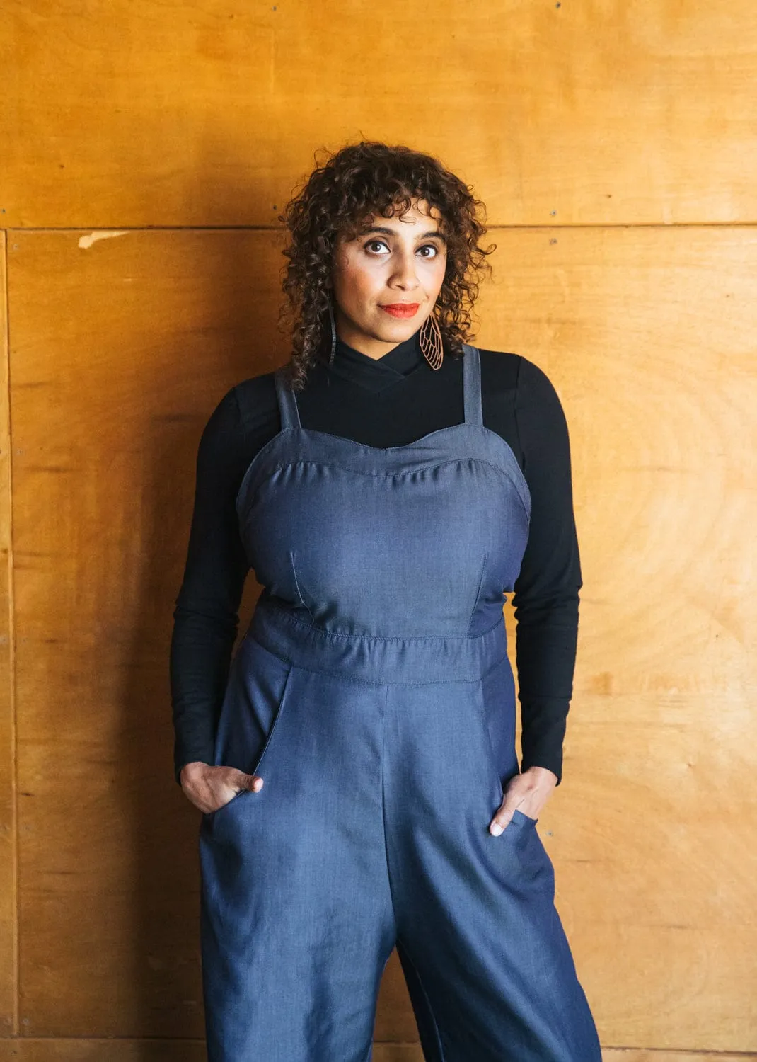 Yolked Juniper Jumpsuit in Denim Tencel Heat Control