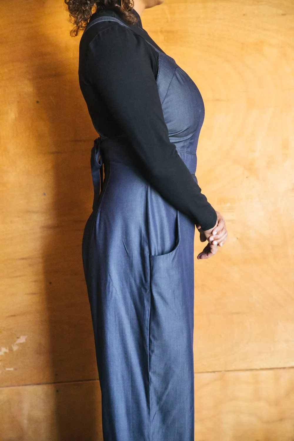 Timeless Style Yolked Juniper Jumpsuit in Denim Tencel