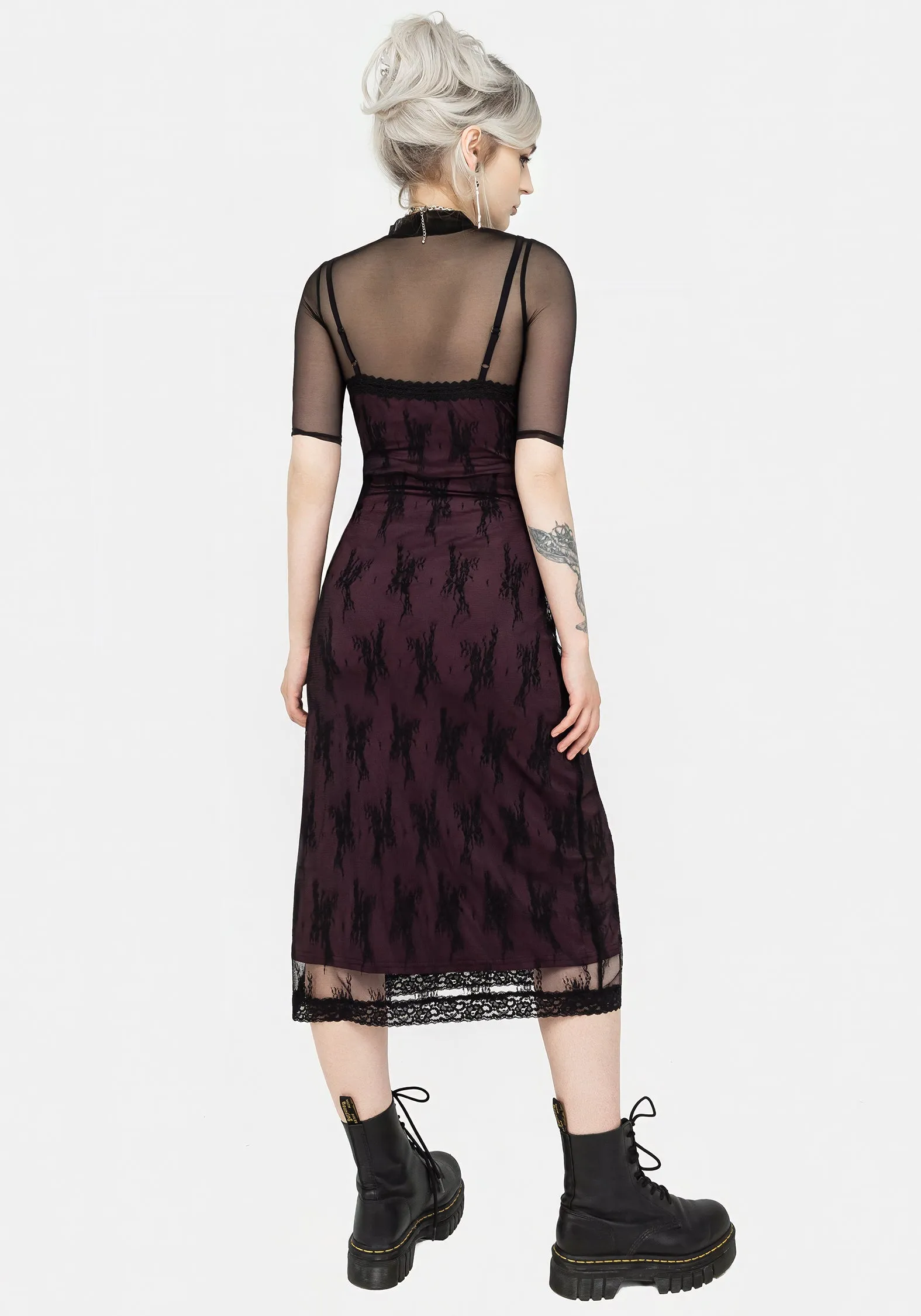 Anastasie Lace Midi Cami Dress Full Coverage Sleek and Flattering