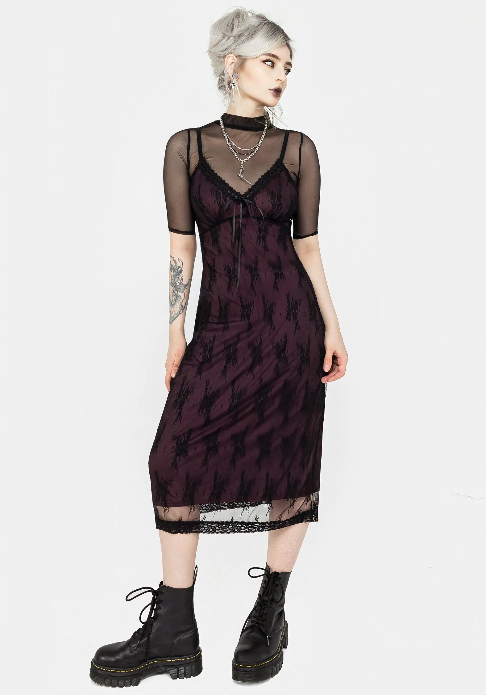 Simple Shape Anastasie Lace Midi Cami Dress