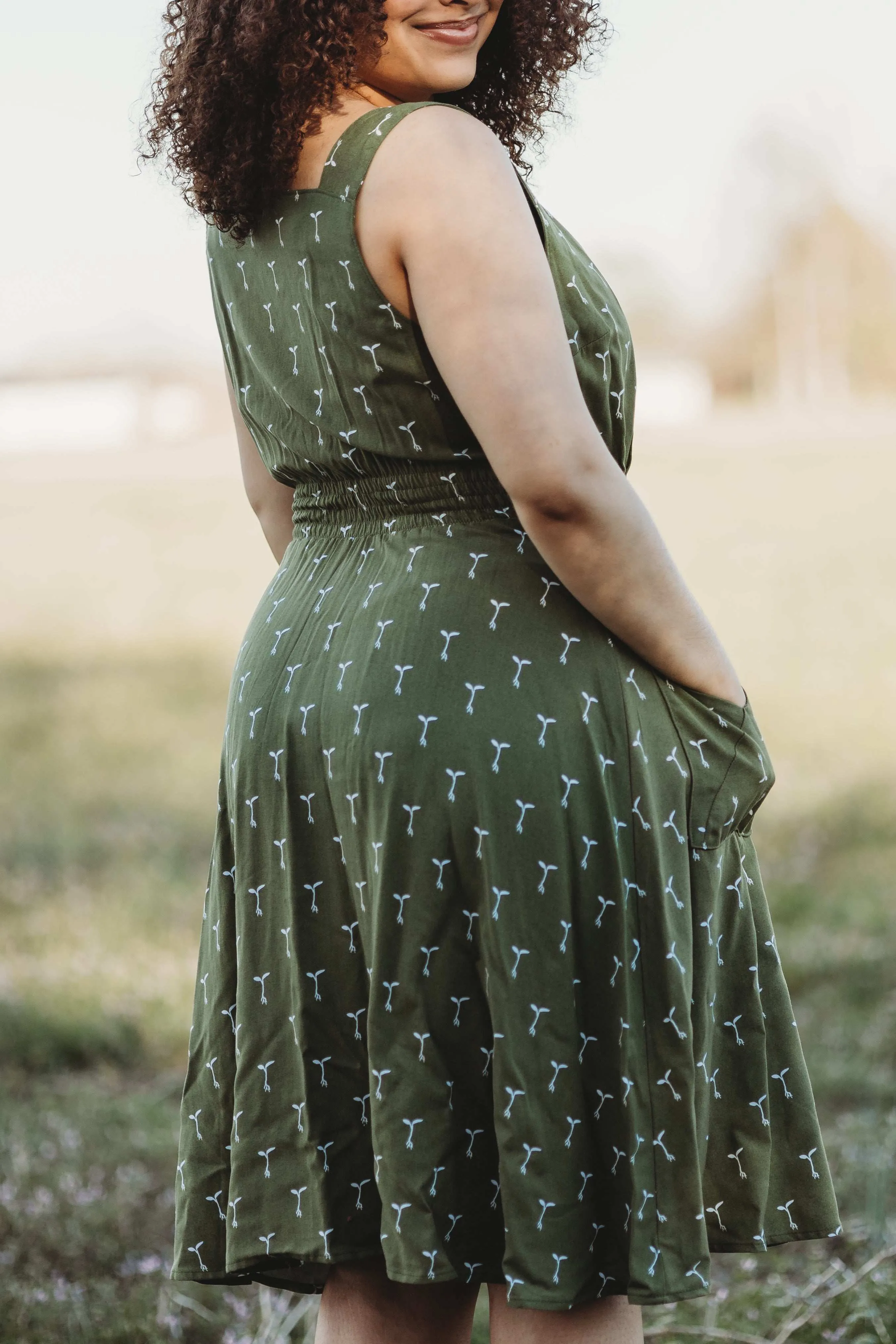 Sheet Dress in Green Sprout Date Nightwear