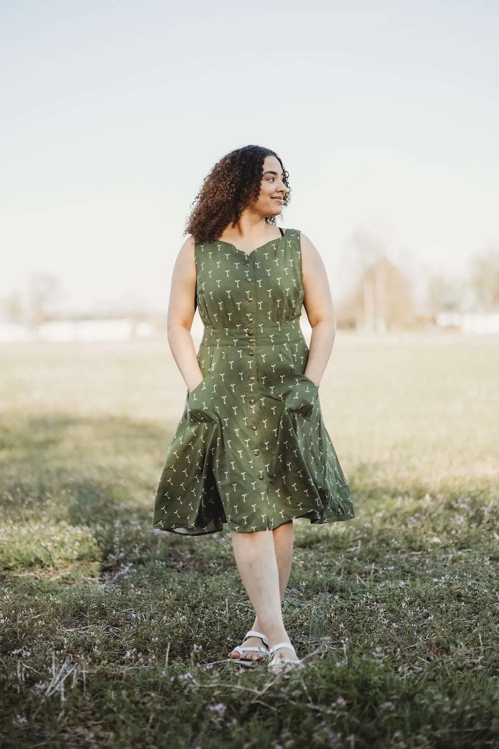 Pure Motion Sheet Dress in Green Sprout