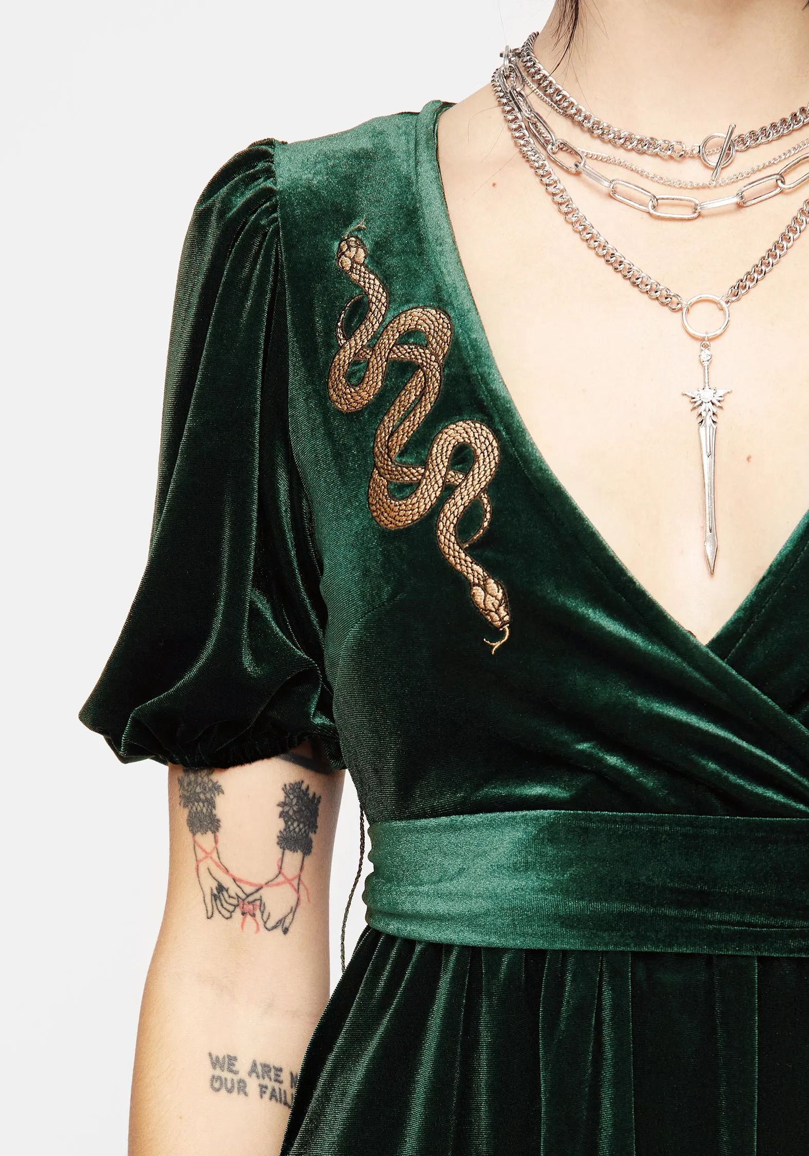 Zarina Velour Applique Midi Wrap Dress Satin Glow Light Outfit