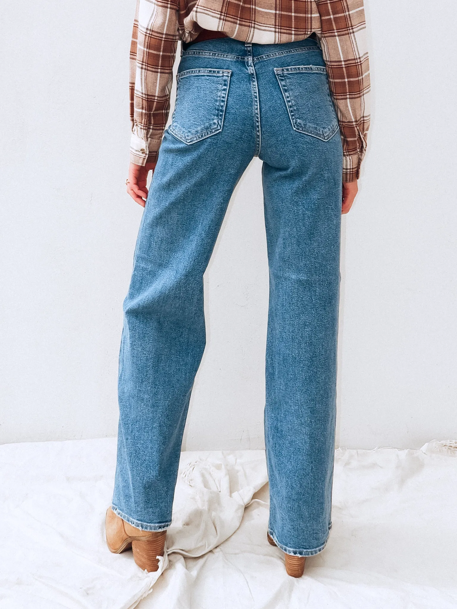 Minimal Layer Far Out Wide Leg Jeans in Medium - Final Sale
