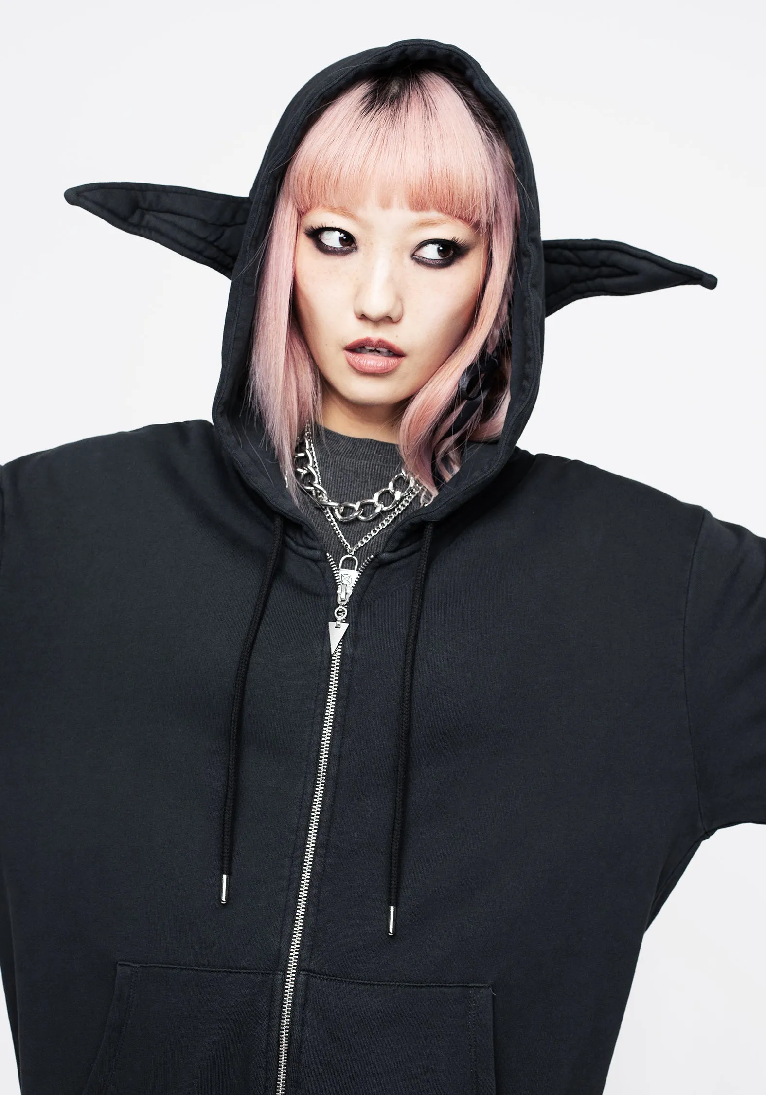 Hermit Ear Hoody Polo Neckline