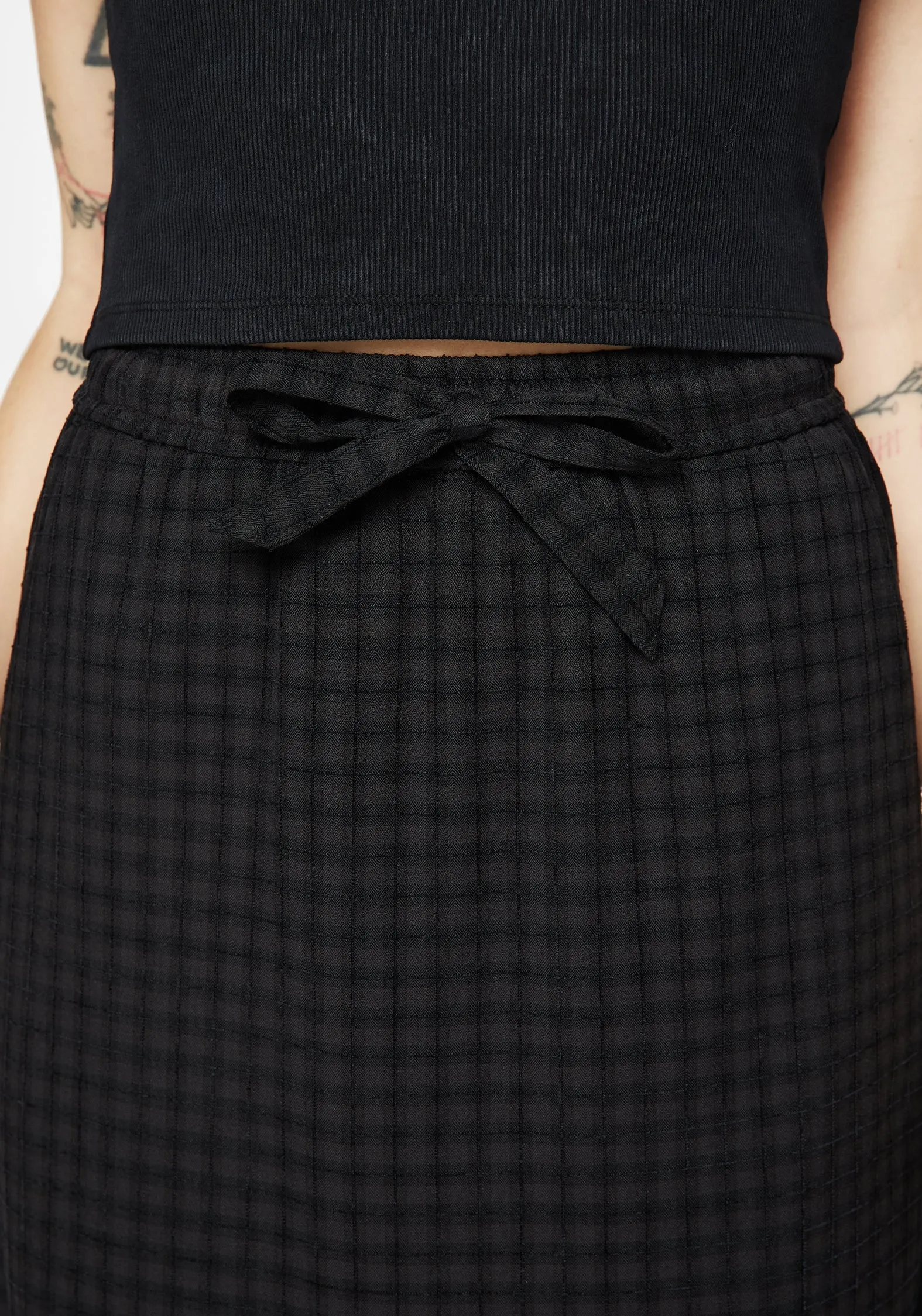 Ziggy Check Midi Skirt Four Way Stretch Comfortable Layers