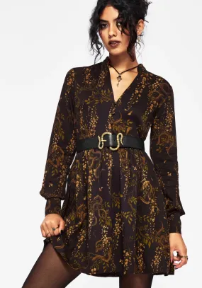 Summer Style Azazel Snake Printed Belted Mini Dress