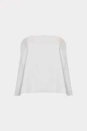 Quick Access Zipper Solid Linen Strapless Top