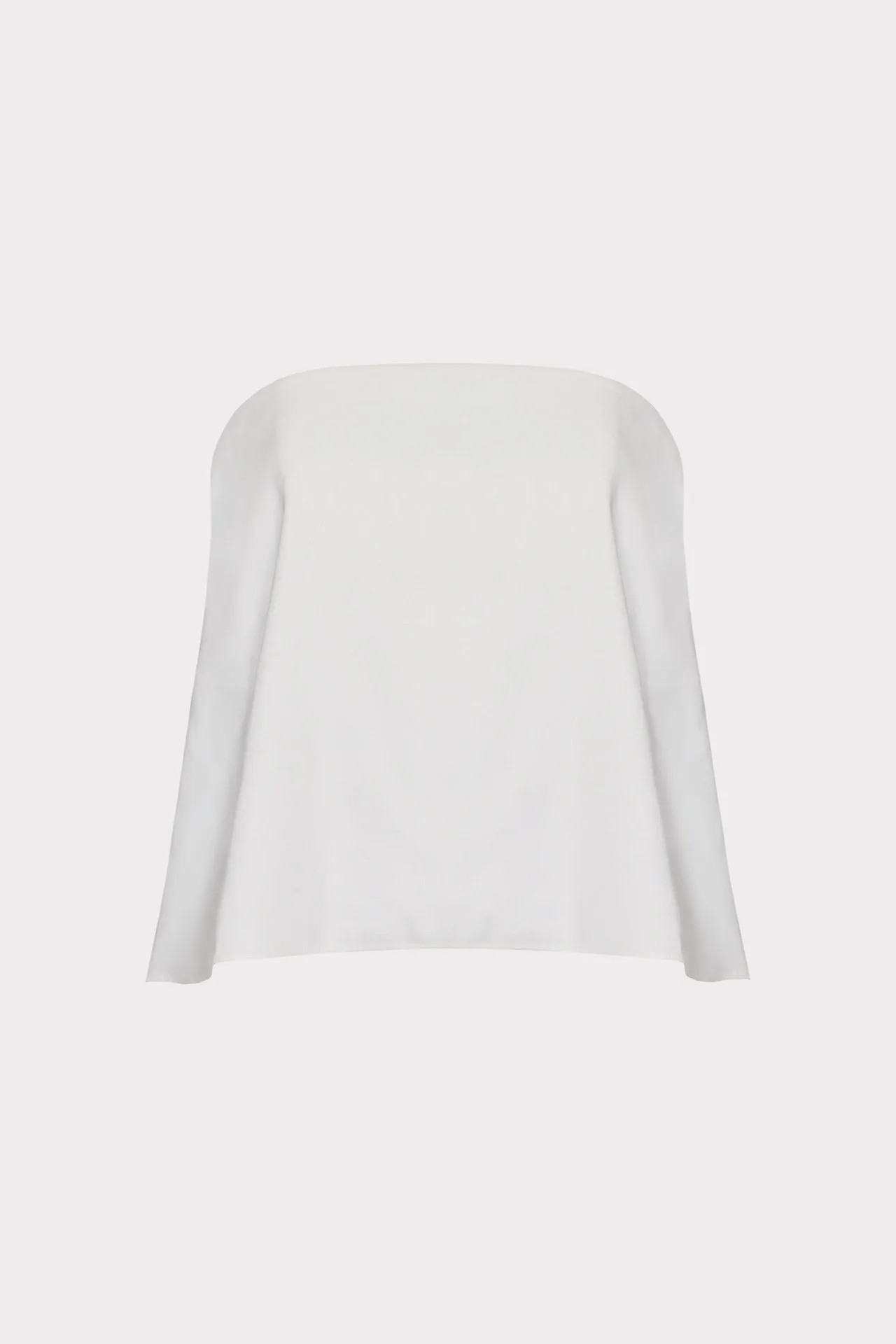 Solid Linen Strapless Top HighCollar Design