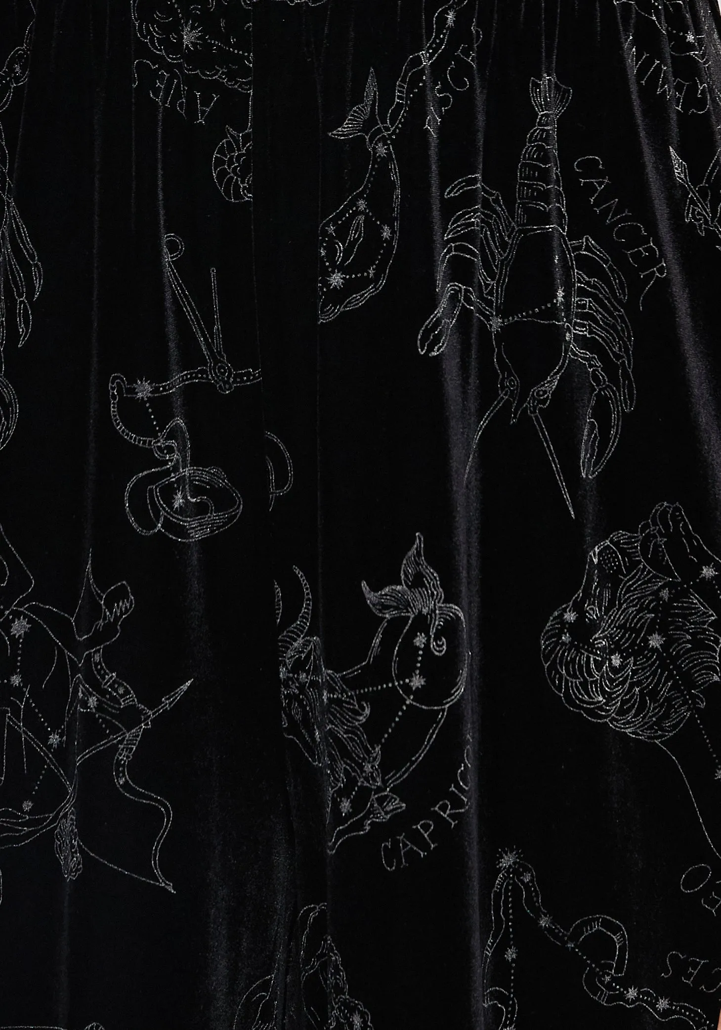 Zodiac Foil Print Button Front Velour Jumpsuit Party Night Relax Modern